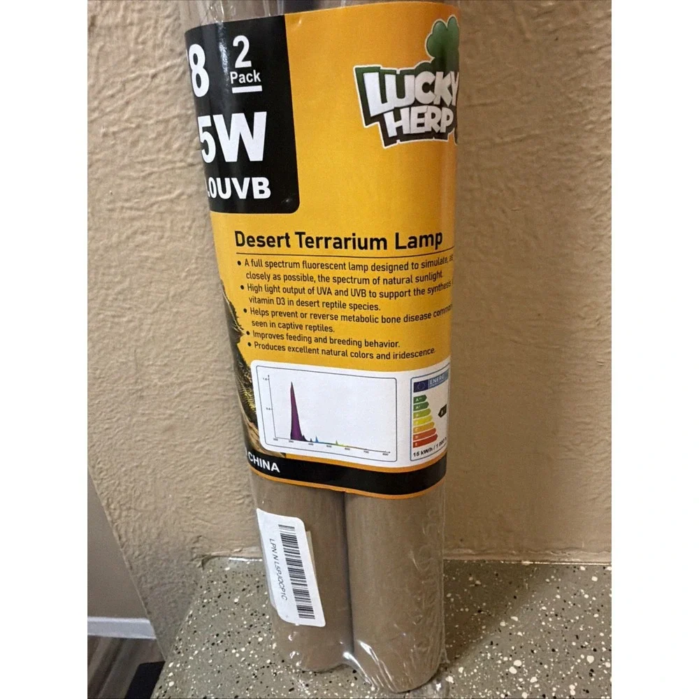 T8 15W UVB 10.0 Reptile Light, 18inch UVA UVB Reptile Light Bulb 2 Pack, Fluo...
